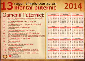 calendarul mentalului puternic 2014